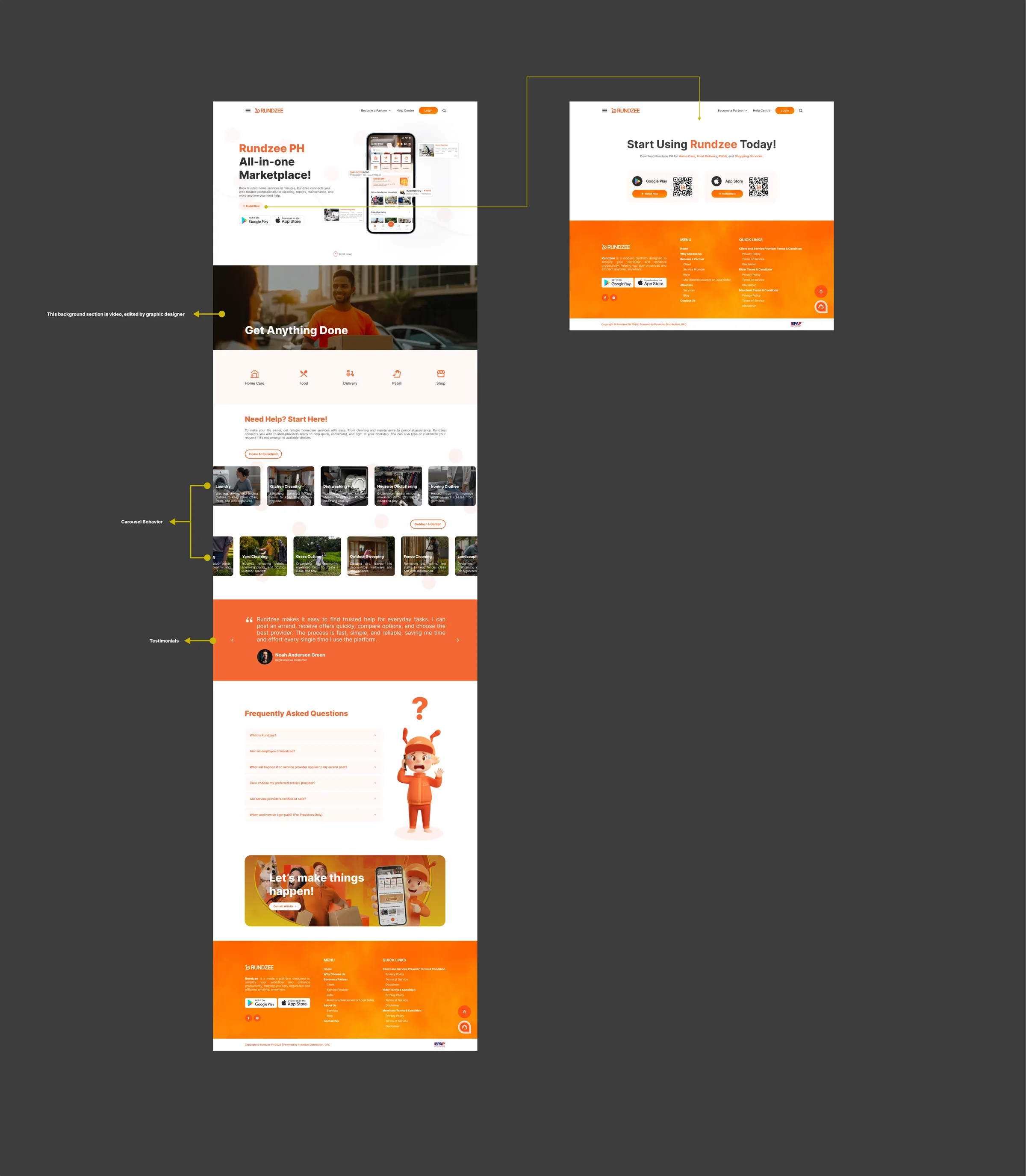 Rundzee PH website landing page design