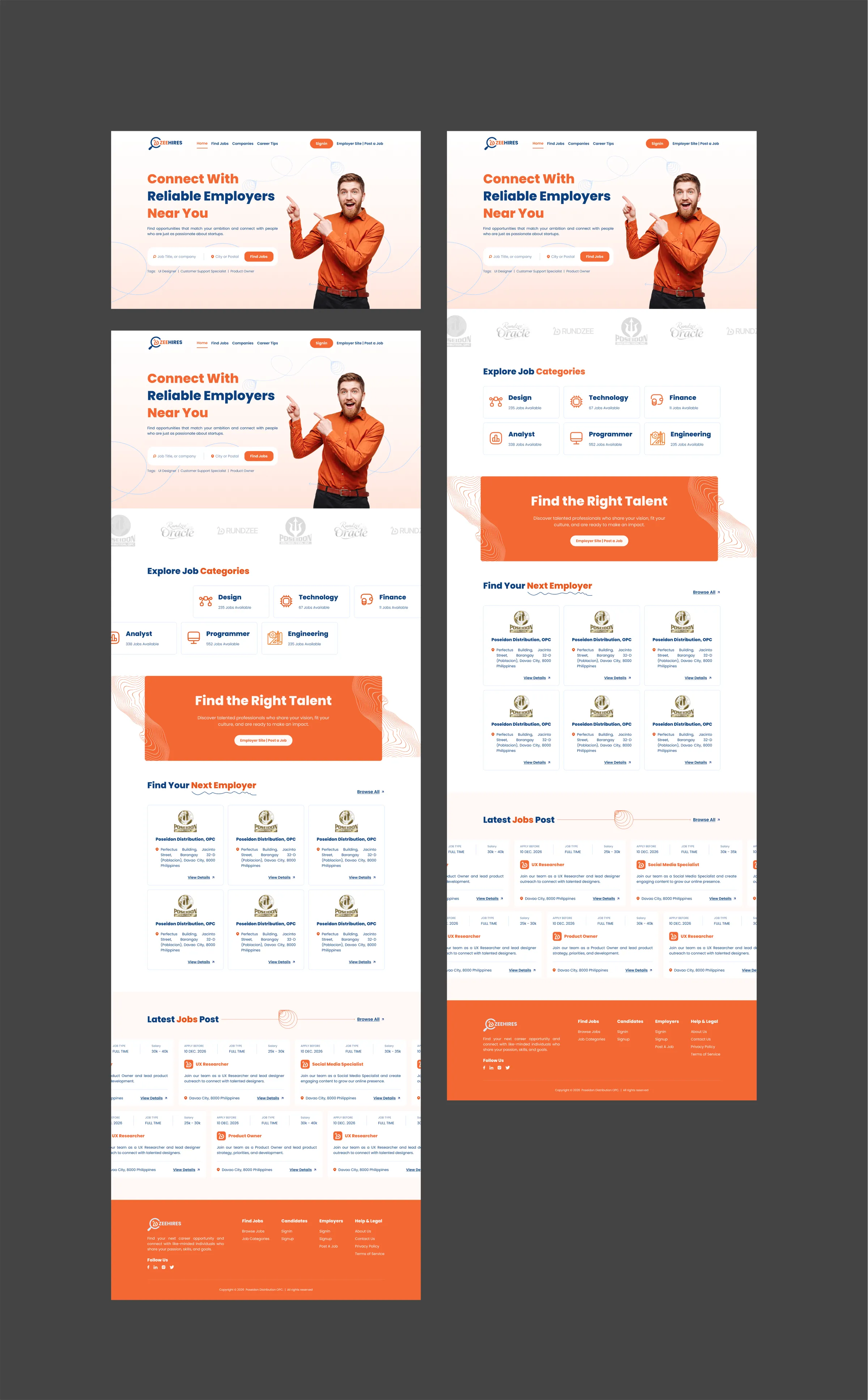 ZeeHires landing page design